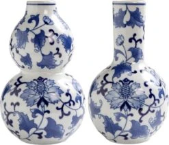 Vaasjes Set - 20 Cm - &klevering - Vazen - Delfts Blauw - Cadeau Vrouw Verjaardag