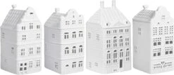 Waxinelichthouder - Set Van 4 - Rembrandthuis - Grachtenpand - Nieuwe Woning - Hollandse Cadeautjes