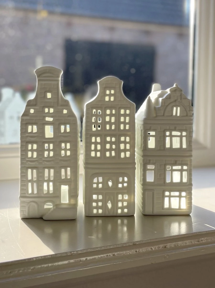 Waxinelichthouder Huisjes - Set Van 3 - &klevering - Hollandse Cadeautjes - Housewarming Cadeau - Sfeerlichtjes - Moederdag Cadeau Voor Mama - Moederdag Cadeau 2 Waxinelichthouder Huisjes - Set Van 3 - &klevering - Hollandse Cadeautjes - Housewarming Cadeau - Sfeerlichtjes - Moederdag Cadeau Voor Mama - Moederdag Cadeau - Afbeelding 2