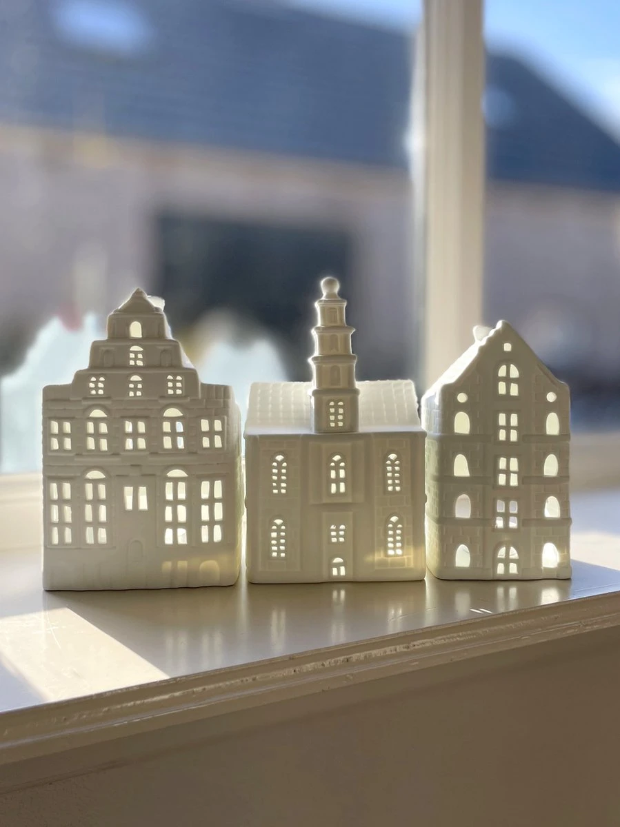 Waxinelichthouder - 19 Cm Hoog - Grachtenhuisje Kerk - &klevering 3 Waxinelichthouder - 19 Cm Hoog - Grachtenhuisje Kerk - &klevering - Afbeelding 3