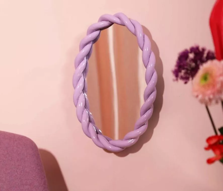 & Klevering &klevering Braid Spiegel 35x26 Lila 3 & Klevering &klevering Braid Spiegel 35x26 Lila - Afbeelding 3