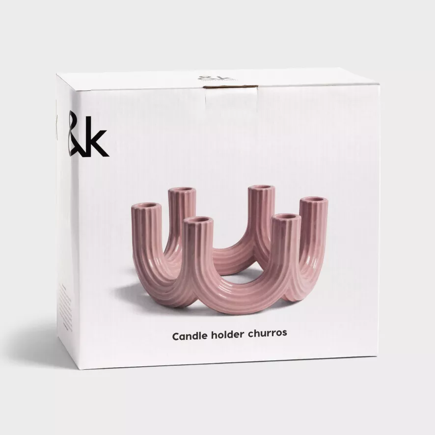 & Klevering &klevering Churros Kandelaar Large Blauw 7 & Klevering &klevering Churros Kandelaar Large Blauw - Afbeelding 7