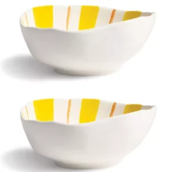 Voorkant 55 & Klevering &klevering Ray Kom 13x16,5 Set Van 2 Geel