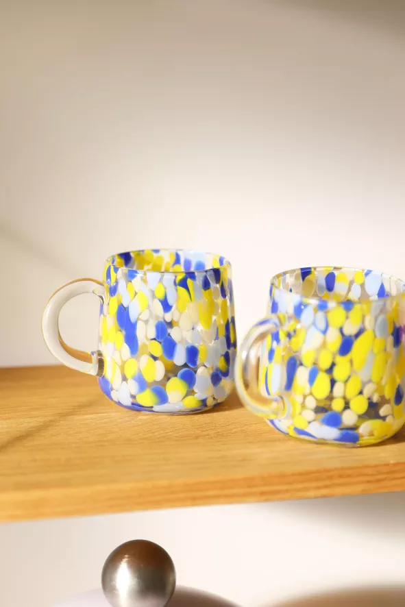 & Klevering &klevering Stipple Mok 0,25L Set Van 2 Blauw 3 & Klevering &klevering Stipple Mok 0,25L Set Van 2 Blauw - Afbeelding 3