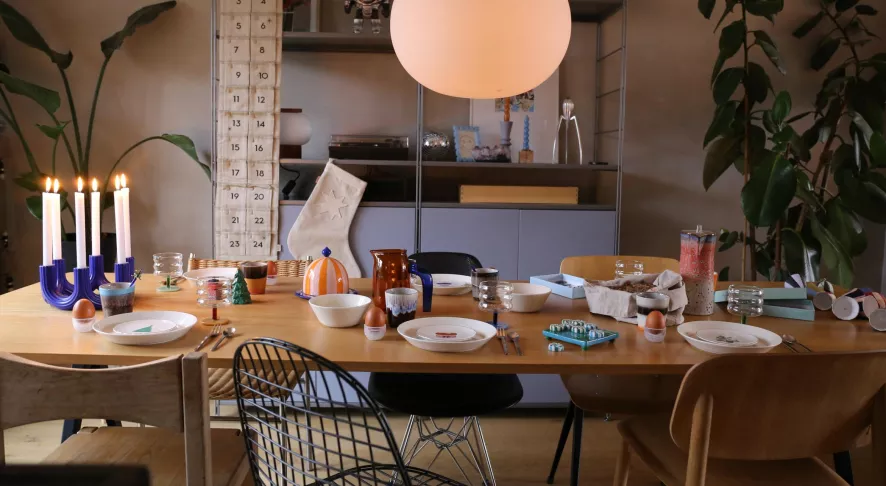 Voorkant -klevering Winkel x886x886 tafel dekken in kleurrijke stijl