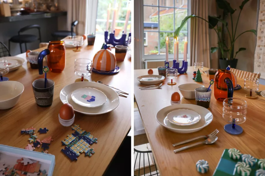 & Klevering &klevering Churros Kandelaar Large Blauw 5 & Klevering &klevering Churros Kandelaar Large Blauw - Afbeelding 5